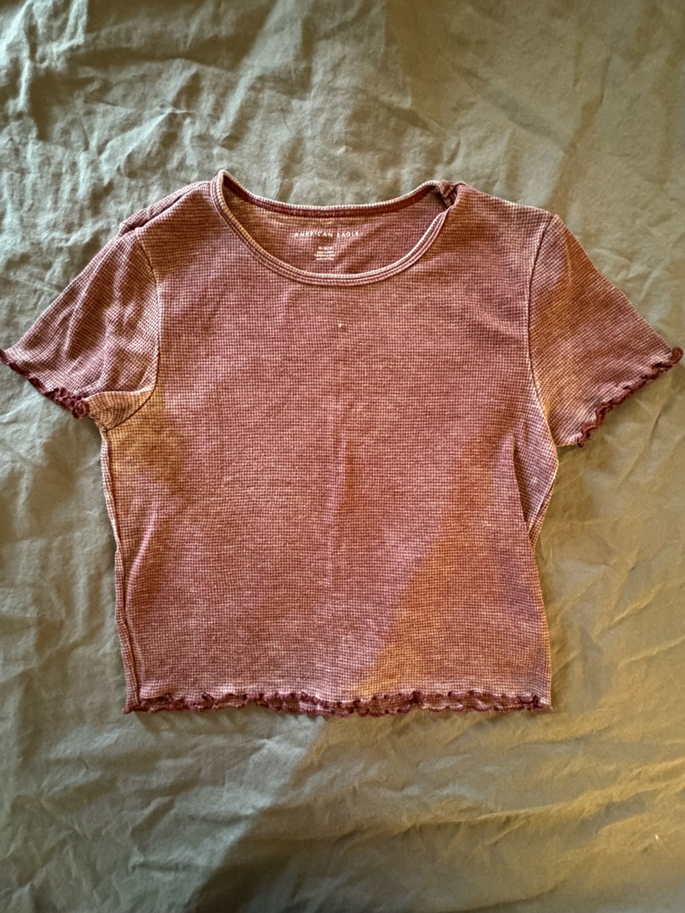 Women’s' Short Sleeve Ribbed Top in Mauve Pink